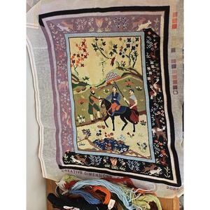 Vintage Creative Dimensions Needlepoint Canvas Horse Landscape Kit 01978